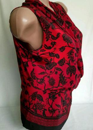 Блуза на запах, 100% шелк, классическая расцветка р.  40 - l - нюанс, от alba moda2 фото
