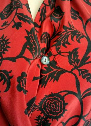 Блуза на запах, 100% шелк, классическая расцветка р.  40 - l - нюанс, от alba moda4 фото