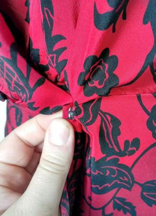Блуза на запах, 100% шелк, классическая расцветка р.  40 - l - нюанс, от alba moda5 фото