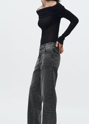 Трендовые джинсы zara со стразами