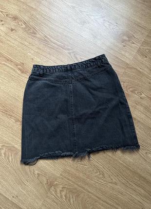 Черная темно-серая джинсовая юбка юбка2 фото