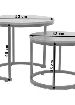 Журнальний столик круглий комплект 2 в 1 bonro b-012 темно-коричневий7 фото
