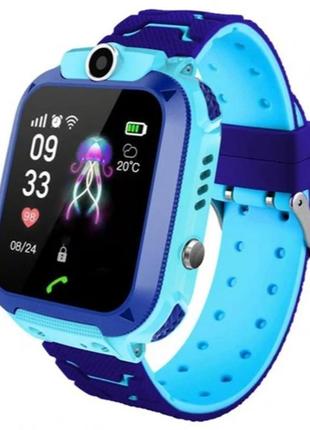 Дитячий смарт годинник з трекером q12 smarty blue3 фото