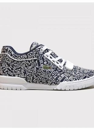 Женские кожаные кроссовки lacoste missource в коллаборации с keith haring, оригинал3 фото