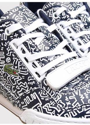 Женские кожаные кроссовки lacoste missource в коллаборации с keith haring, оригинал4 фото