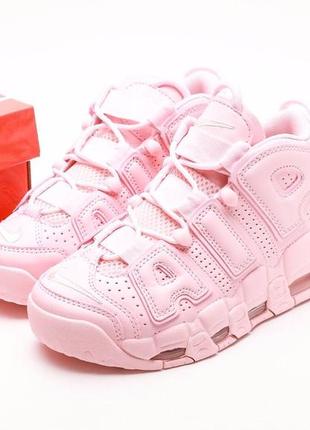 Невероятные женские кроссовки nike air more uptempo triple pink foam розовые10 фото