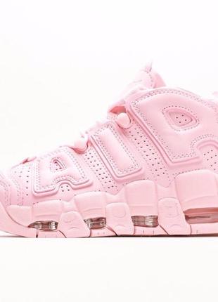 Невероятные женские кроссовки nike air more uptempo triple pink foam розовые2 фото