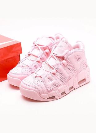 Невероятные женские кроссовки nike air more uptempo triple pink foam розовые1 фото