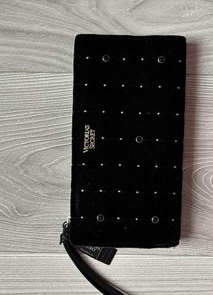 Велюровый черный кошелек victoria’s secret