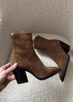 Кожаные казаки ковбойки ботинки ботильоны zara 37, 38, 39