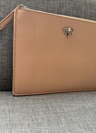 Сумка/ клатч/ натуральна шкіра/ колір пудра