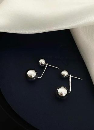 Серьги двойные шарики