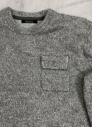 Шерстяной свитер джемпер mcneal оригинальный серый с подкладкой2 фото