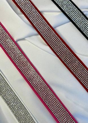 Эротический праздничный чокер на шею в стразах 4 цвета