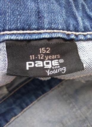 Комбинезон джинсовый шортами, 11-12 лет, потертости,5 фото