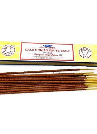 Аромапалочки californian white sage (калифорнийский белый шалфей)(15 gms)(satya)(описание)