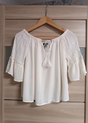 Красивая легкая блуза с кисточками2 фото