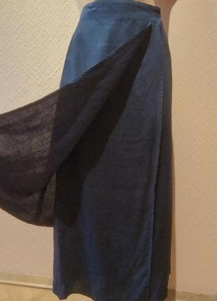 Двойная льняная юбка на запах преміум класса  от orwell. германия.4 фото