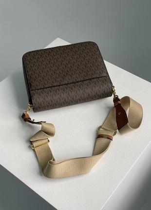 Женская сумка michael kors sloan editor medium bag brown коричневая5 фото