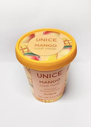 Зміцнююча маска для волосся з екстрактом манго та протеїнами unice mango hair mask 34160103 фото