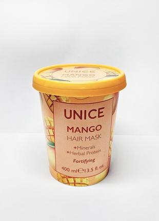 Зміцнююча маска для волосся з екстрактом манго та протеїнами unice mango hair mask 34160102 фото