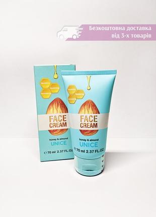 Зволожуючий крем для обличчя unice з прополісом та мигдалем honey & almond face cream мед 3409064