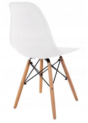 Крісло для кухні на ніжках bonro в-173 full kd біле (4 шт)6 фото