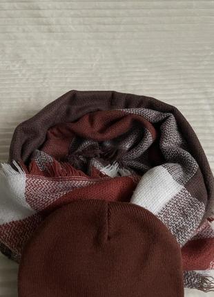 Набор платок и шапка 🤎3 фото