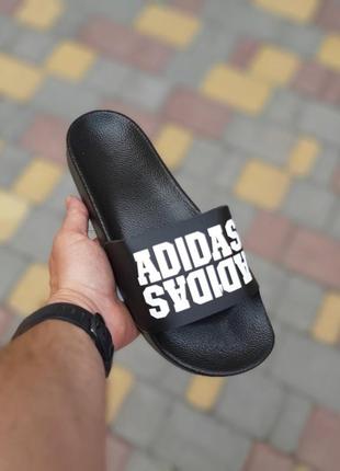 Сланцы мужские adidas, черные (адидас, резиновые шлепки, шлепанцы, вьетнамки, тапочки)