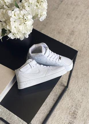 Високі білі nike air force1 фото