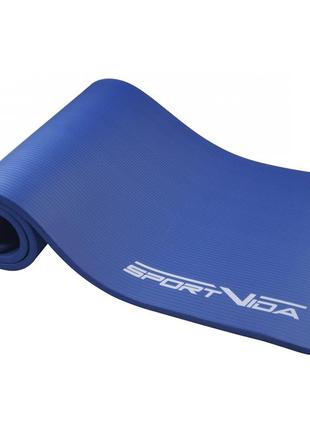 Коврик (мат) спортивный sportvida nbr 180 x 60 x 1.5 см для йоги и фитнеса sv-hk0075 blue poland