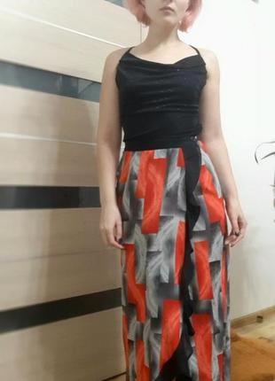 Стильная юбка шифоновая в пол4 фото
