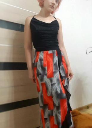 Стильная юбка шифоновая в пол2 фото
