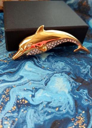 Вінтажна брошка дельфін1 фото