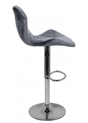 Барний стілець зі спинкою bonro bn-087 велюр сірий3 фото