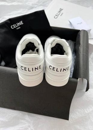 Женские белые кожаные короткие кроссовки celine ct-02 mid кеды селин на шнуровки и липучках4 фото