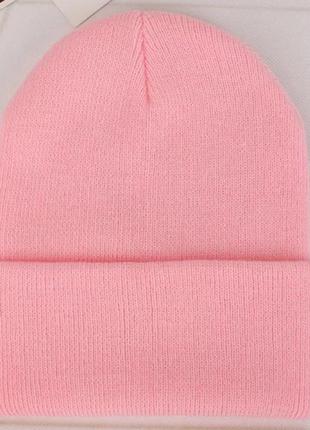 Женская двойная шапка бини чулок яркая удлиненная теплая подростковая весенняя деми спортивная шапочка1 фото