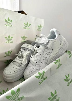 Кроссовки белые adidas forum 84 low white logo