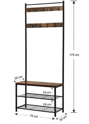 Вішалка підлогова стійка для взуття лофт bonro 1263 фото