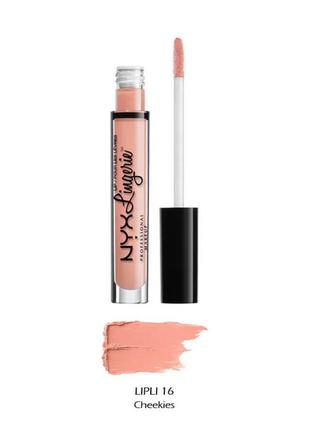 Nyx lingerie liquid lipstick matte матова помада lipli16 16 cheekies1 фото