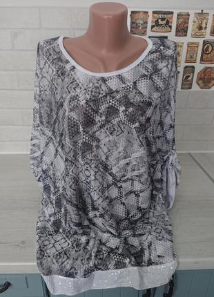 Красивая блуза италия вискоза размер батал 50 /52 блузка реглан кофта3 фото