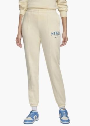 Брюки женские спортивные nike womens fleece pants beige dq5384-113 оригинал