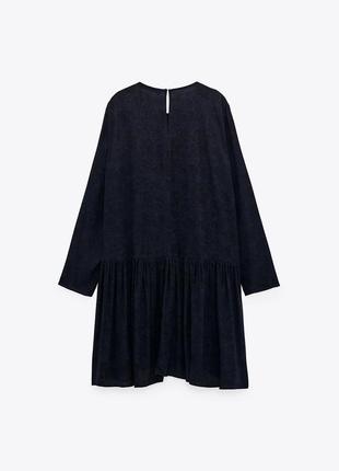 Сукня жіноча zara з принтом, темно синій колір, розмір xs6 фото
