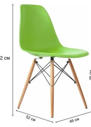 Крісло для кухні на ніжках bonro в-173 full kd зелене (2 шт)6 фото
