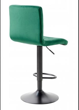 Барний стілець зі спинкою bonro b-0106 велюр зелений з чорною основою5 фото
