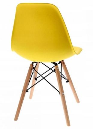 Крісло для кухні на ніжках bonro в-173 full kd жовте (3шт)5 фото