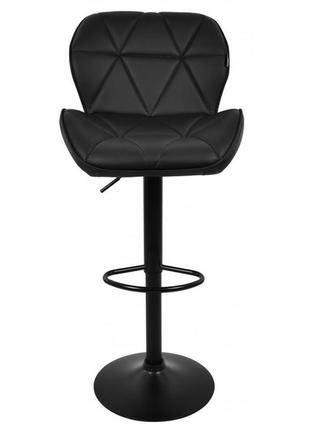 Барний стілець зі спинкою bonro b-087 чорний (чорна основа)2 фото