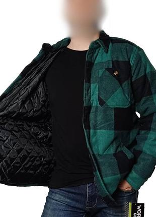 Флисовая куртка-рубашка в клетку размер l