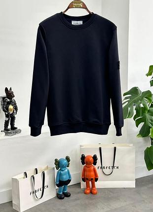 Мужской свитшот синего цвета мужской синий свитшот stone island