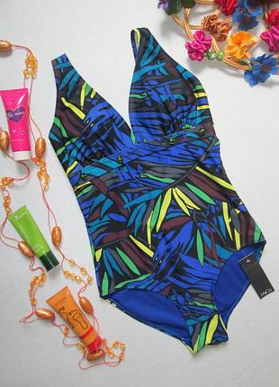 Шикарный сдельный слитный купальник в тропический растительный принт m&co